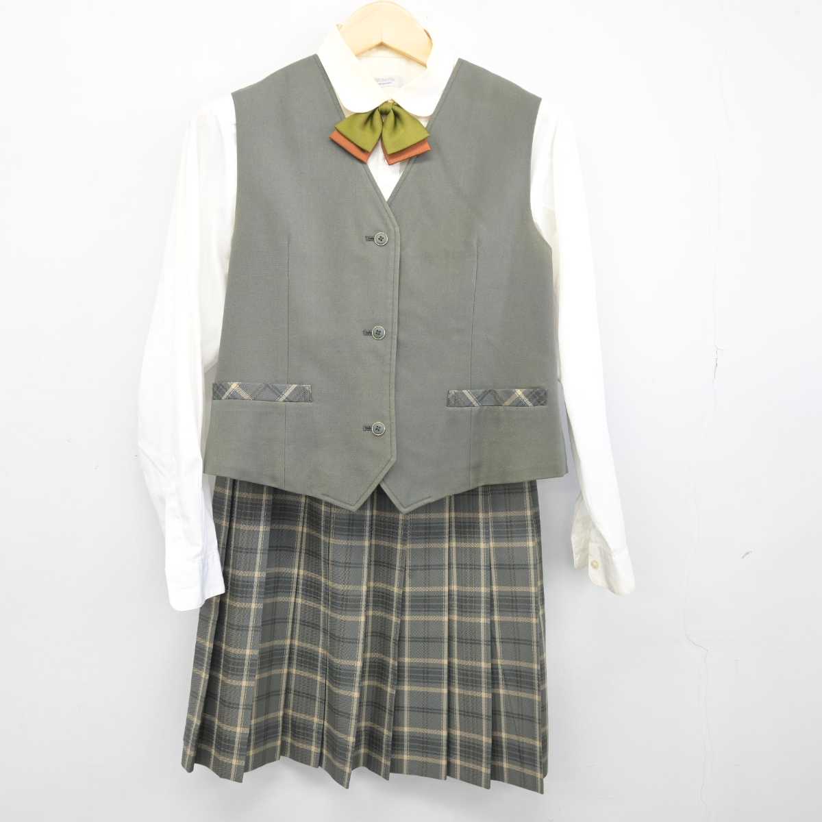 【中古】長野県 佐久長聖中学高等学校(旧制服) 女子制服 5点 (ブレザー・ベスト・シャツ・スカート) sf046608