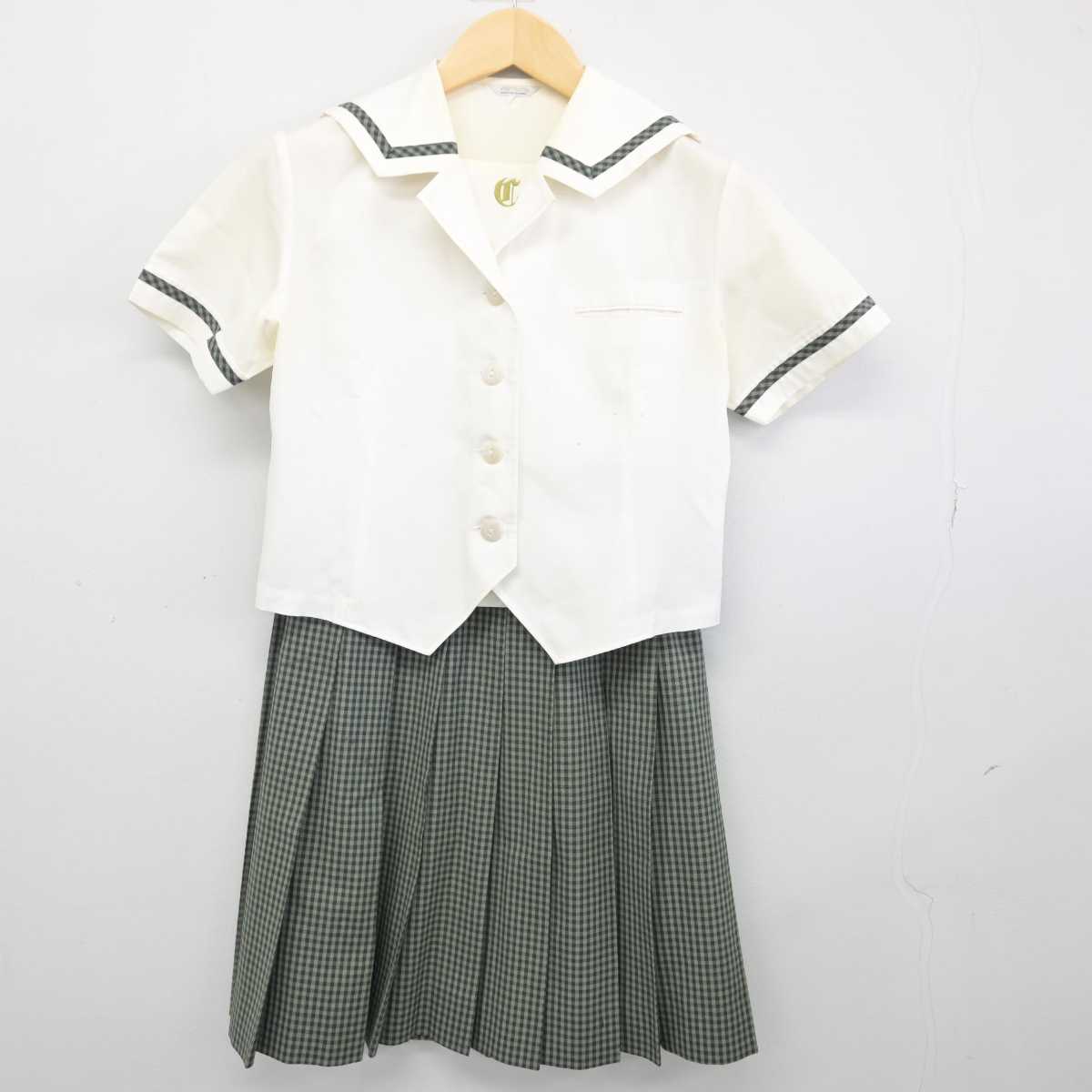 【中古】長野県 佐久長聖中学高等学校(旧制服) 女子制服 2点 (セーラー服・スカート) sf046609