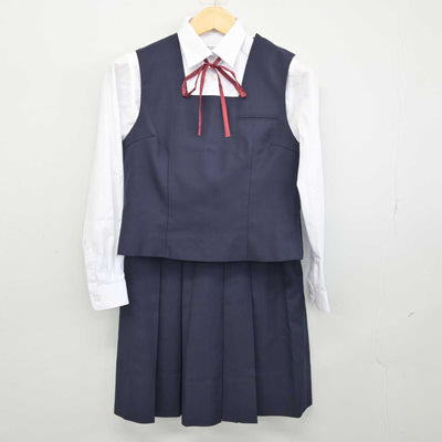 【中古】神奈川県 御成中学校 女子制服 5点 (ブレザー・ベスト・シャツ・スカート) sf046625