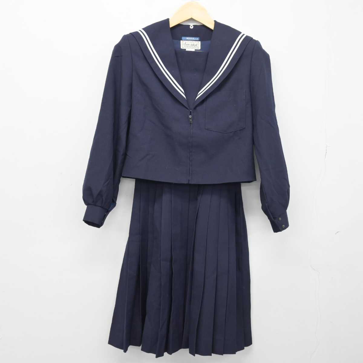 【中古】愛知県 名古屋市立供米田中学校 女子制服 2点 (セーラー服・スカート) sf046644