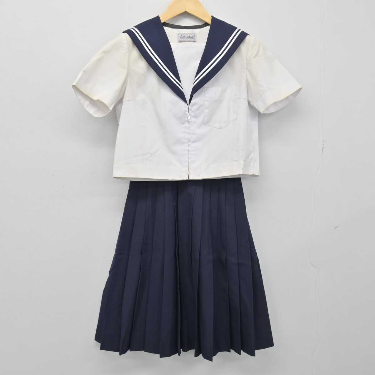 【中古】愛知県 名古屋市立供米田中学校 女子制服 2点 (セーラー服・スカート) sf046645