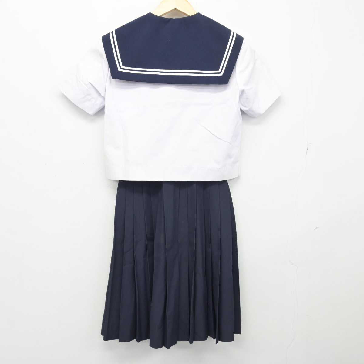 【中古】愛知県 名古屋市立供米田中学校 女子制服 2点 (セーラー服・スカート) sf046646