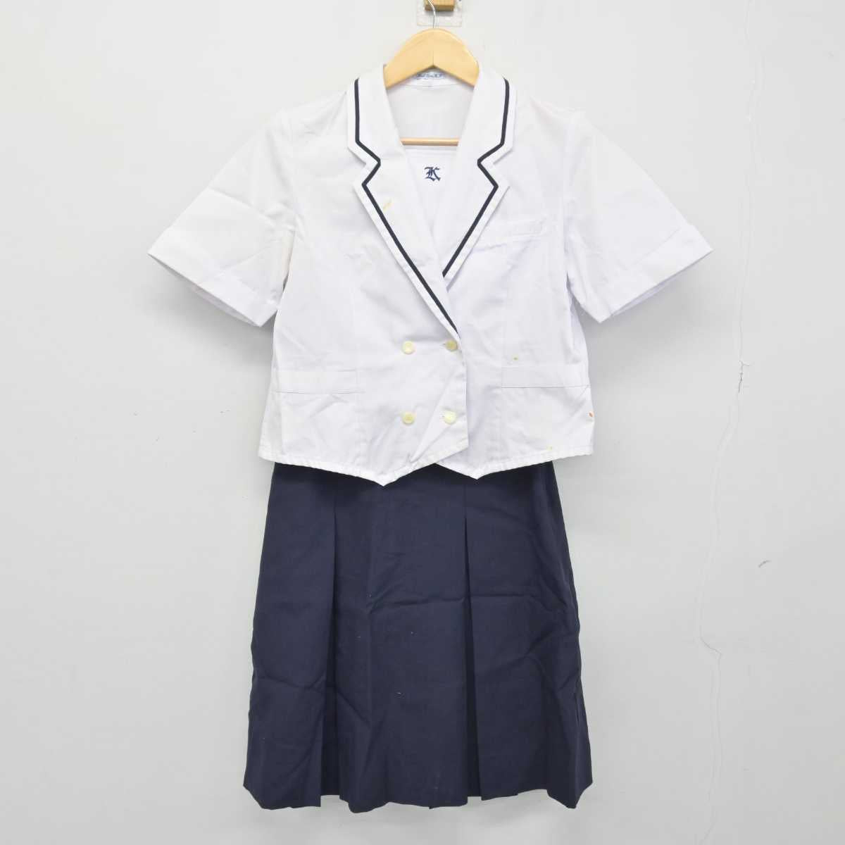 【中古】和歌山県 近畿大学附属和歌山高等学校中学校/旧制服 女子制服 2点 (シャツ・スカート) sf046661