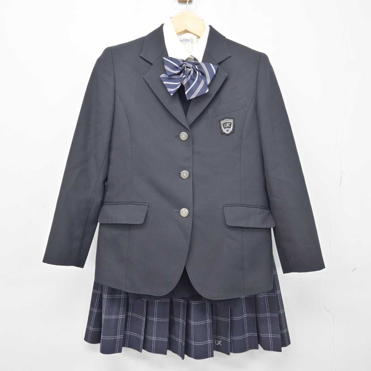 【中古】東京都 葛飾野高等学校 女子制服 5点 (ブレザー・ニット・シャツ・スカート) sf046665