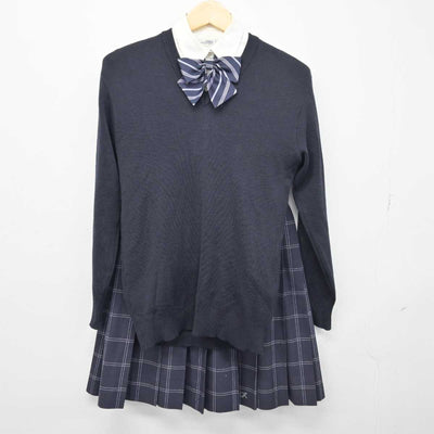 【中古】東京都 葛飾野高等学校 女子制服 5点 (ブレザー・ニット・シャツ・スカート) sf046665