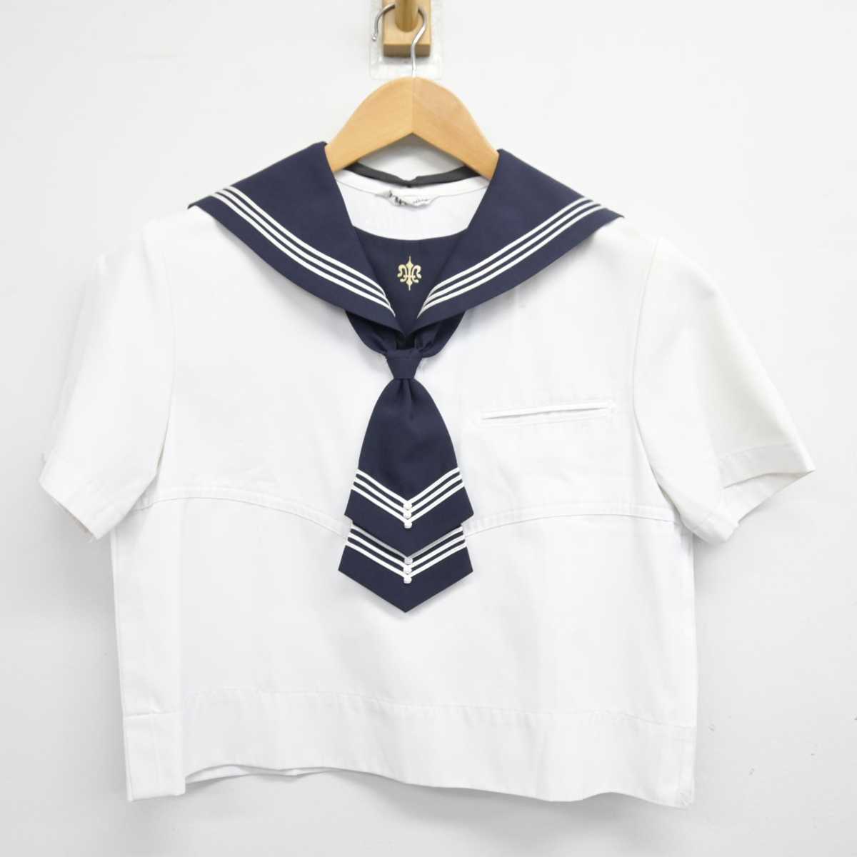 【中古】神奈川県 湘南白百合学園中学校 女子制服 3点 (セーラー服・スカート) sf046669