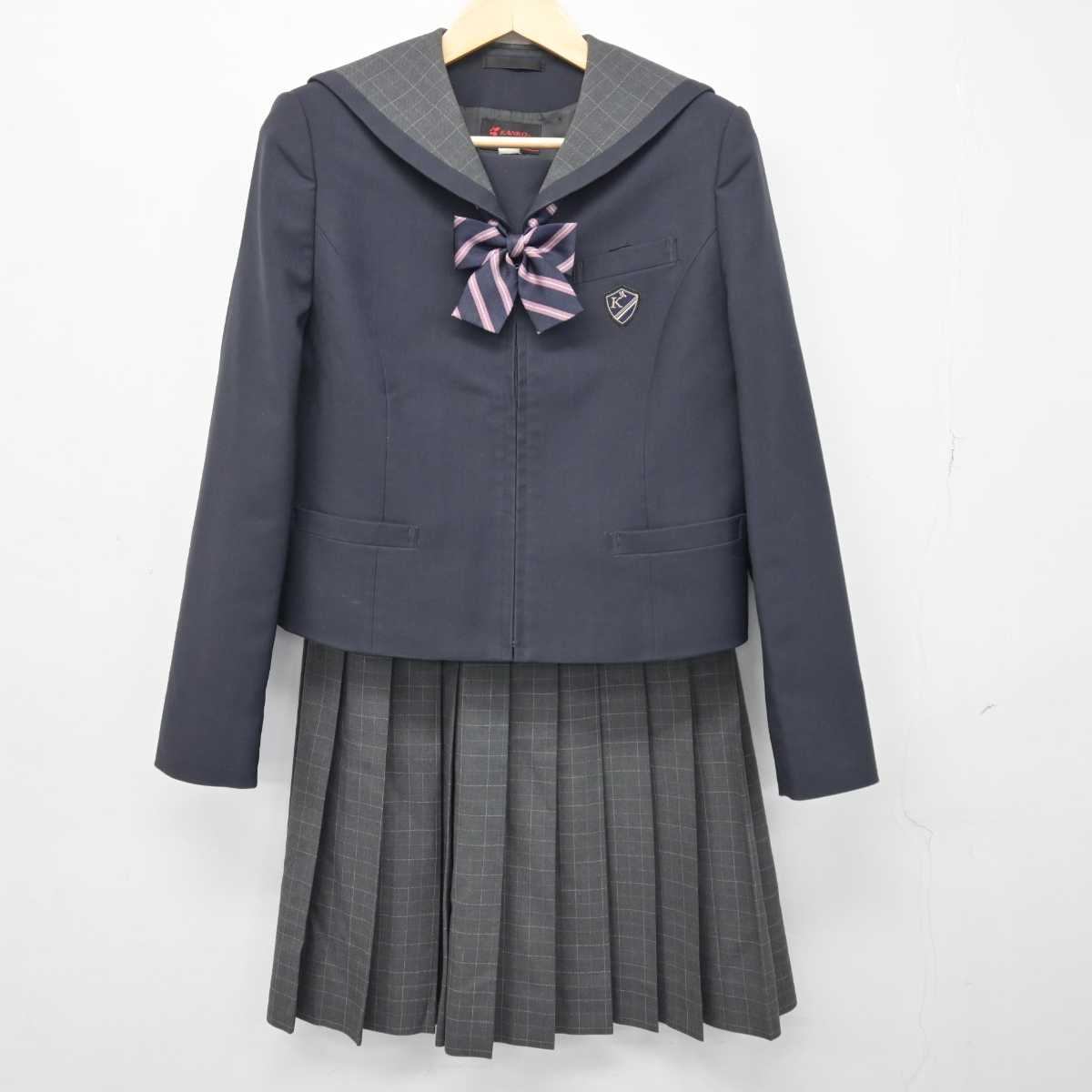 【中古】北海道 倶知安中学校 女子制服 3点 (ブレザー・スカート) sf046692