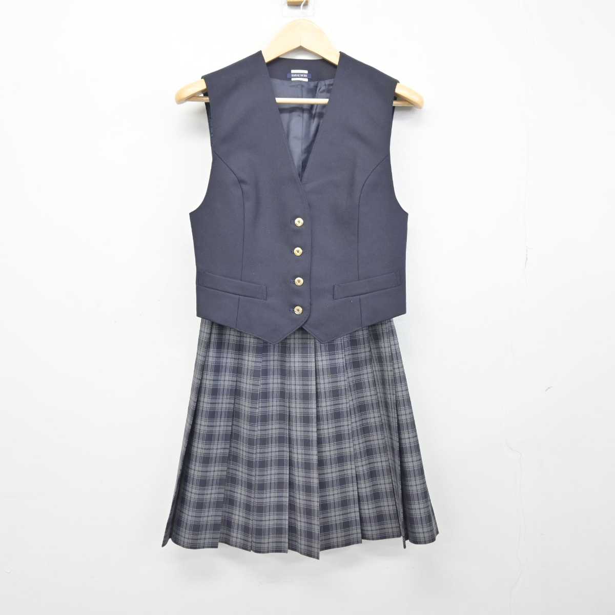 【中古】千葉県 聖徳大学附属女子高等学校 女子制服 2点 (ベスト・スカート) sf046725