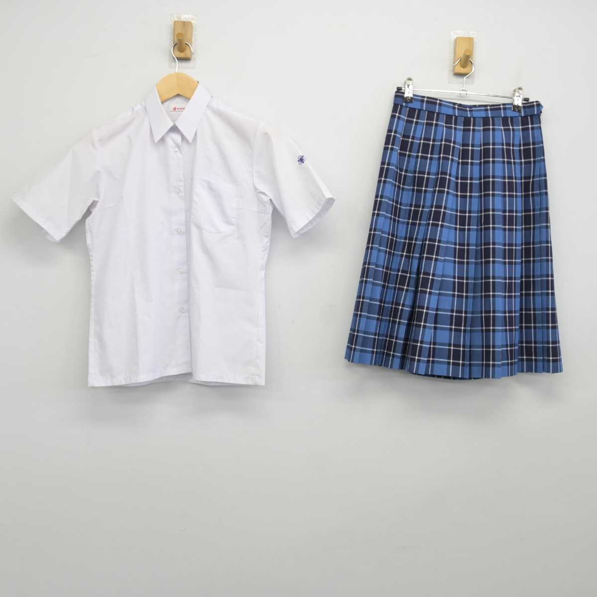 【中古】山梨県 甲府城西高等学校 女子制服 2点 (シャツ・スカート) sf046741