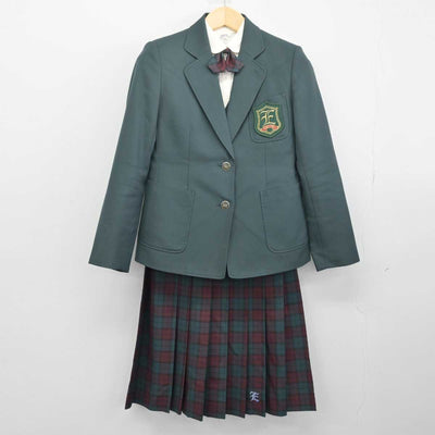 【中古】茨城県 江戸川学園取手中学校高等学校 女子制服 5点 (ブレザー・ベスト・シャツ・スカート) sf046751