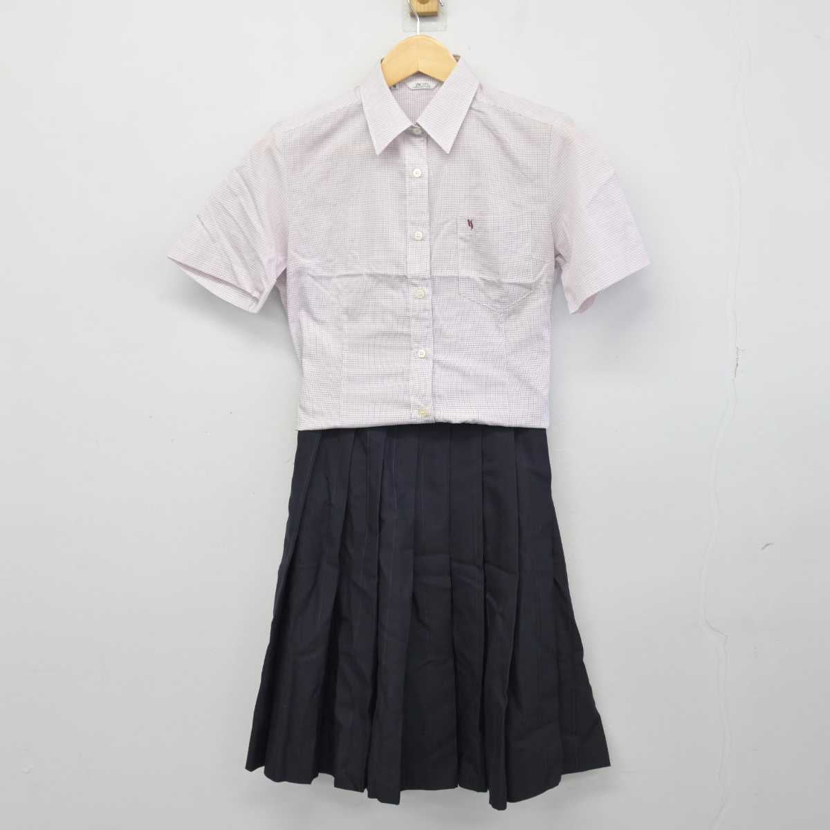 【中古】神奈川県 横浜清風高等学校 女子制服 3点 (シャツ・スカート) sf046785