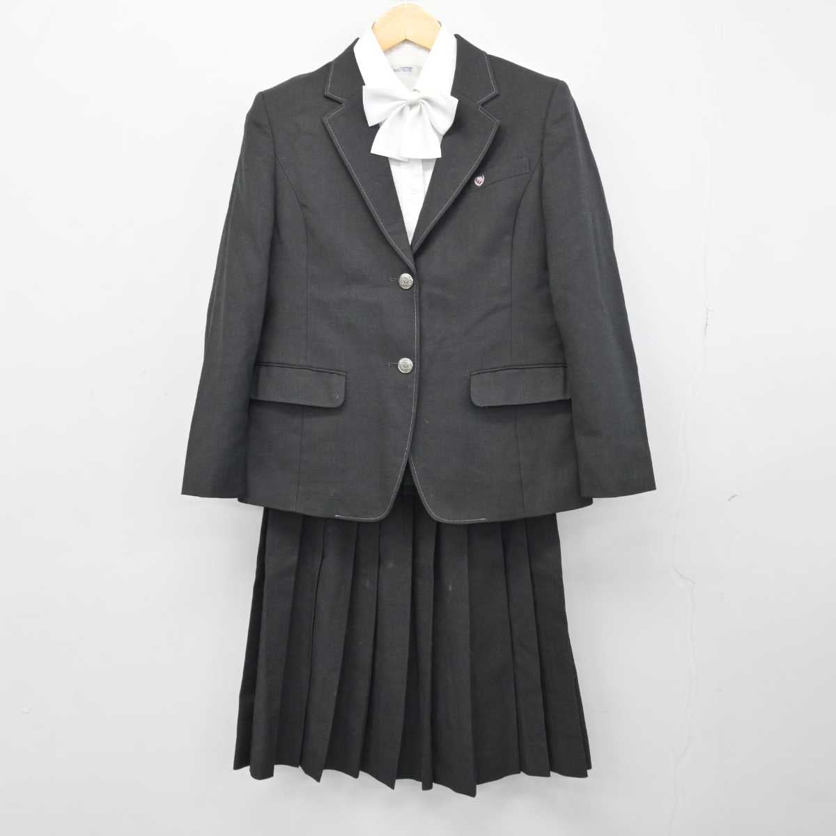 【中古】兵庫県 兵庫大学附属須磨ノ浦高等学校 女子制服 4点 (ブレザー・シャツ・スカート) sf046790