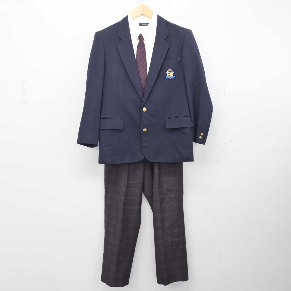 【中古】愛知県 岩倉総合高等学校 男子制服 4点 (ブレザー・シャツ・ズボン) sf046798