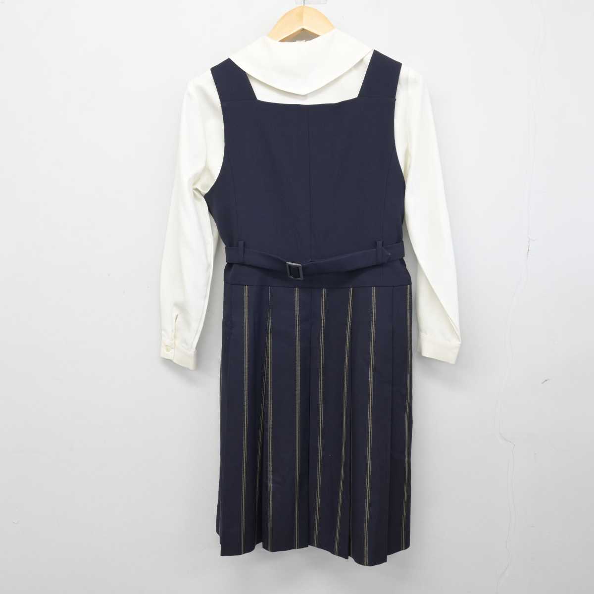 【中古】佐賀県 佐賀清和高等学校 女子制服 2点 (シャツ・ジャンパースカート) sf046805