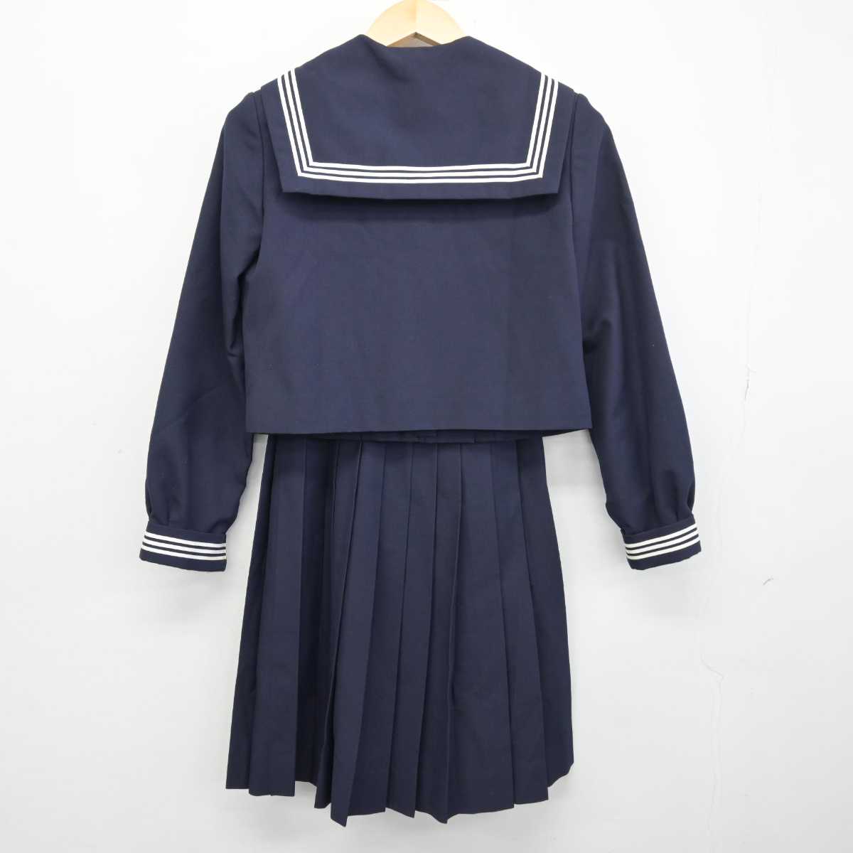 【中古】千葉県 さつきが丘中学校 女子制服 3点 (セーラー服・スカート) sf046826