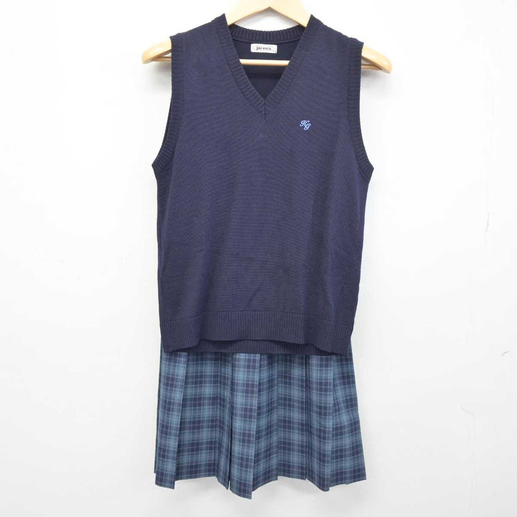 中古】千葉県 敬愛学園高等学校 女子制服 2点 (ニットベスト・スカート) sf046829 | 中古制服通販パレイド