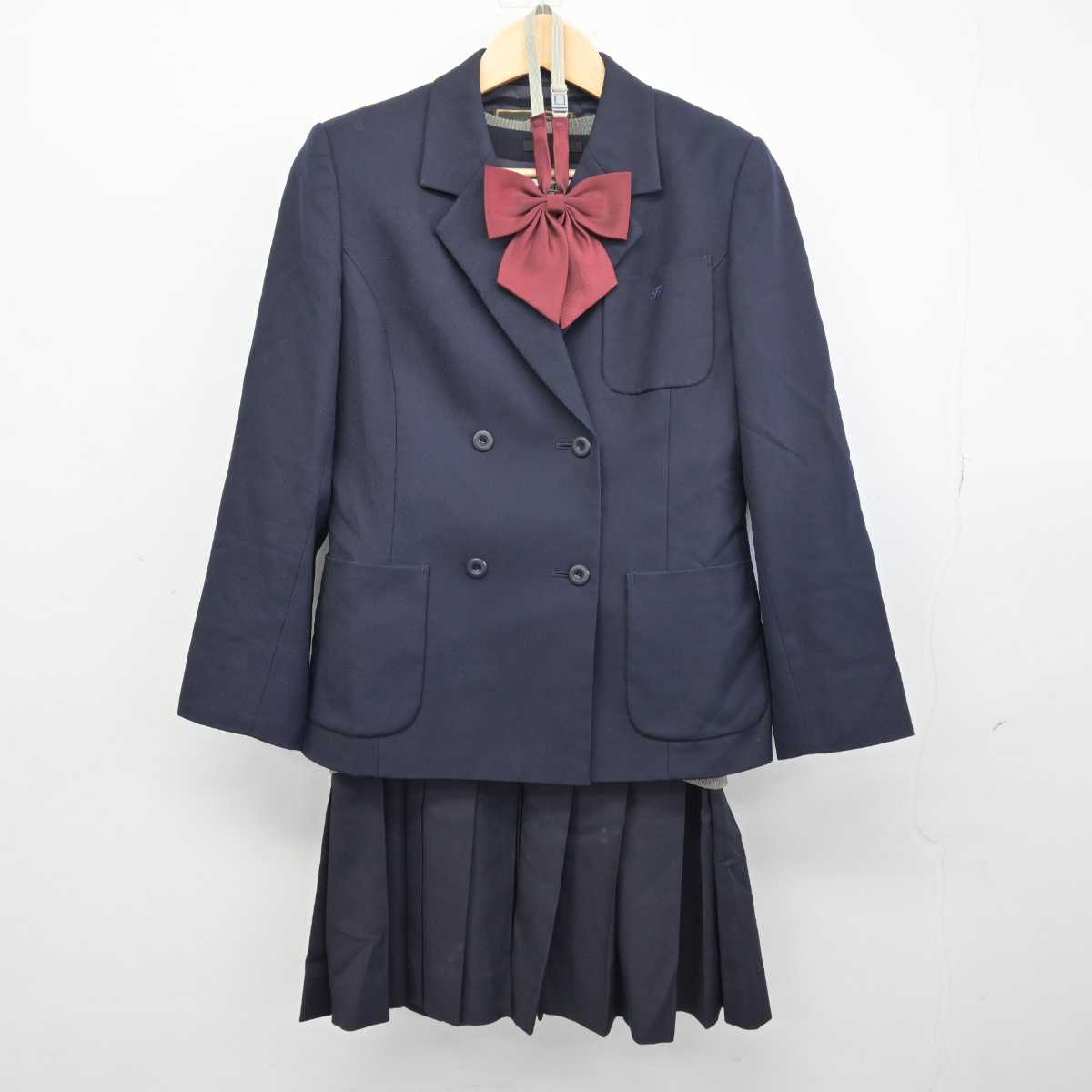 【中古】千葉県 日出学園中学校 女子制服 4点 (ブレザー・ニット・ジャンパースカート) sf046831