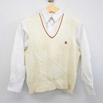 【中古】埼玉県 春日部共栄中学高等学校 女子制服 2点 (ニットベスト・シャツ) sf046844