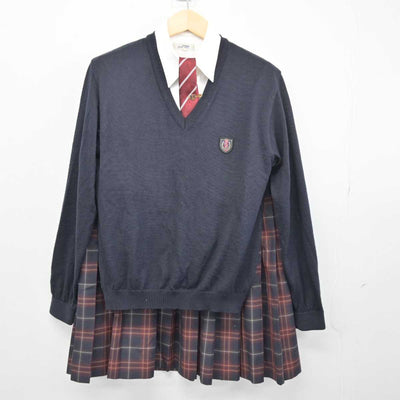 【中古】宮城県 大崎中央高等学校 女子制服 6点 (ブレザー・ニット・シャツ・スカート) sf046857