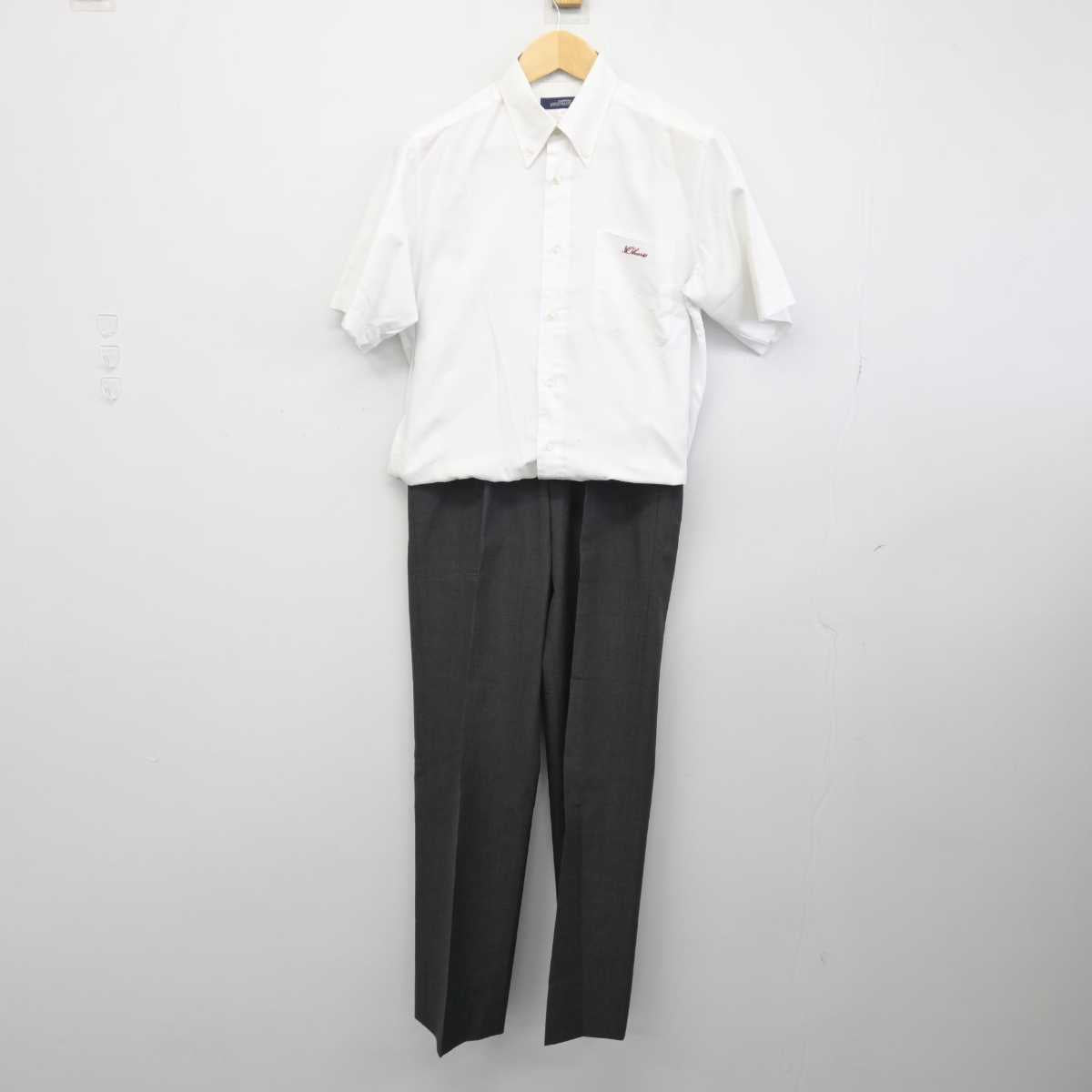 【中古】福岡県 福岡大学附属大濠中学校 男子制服 2点 (シャツ・ズボン) sf046877