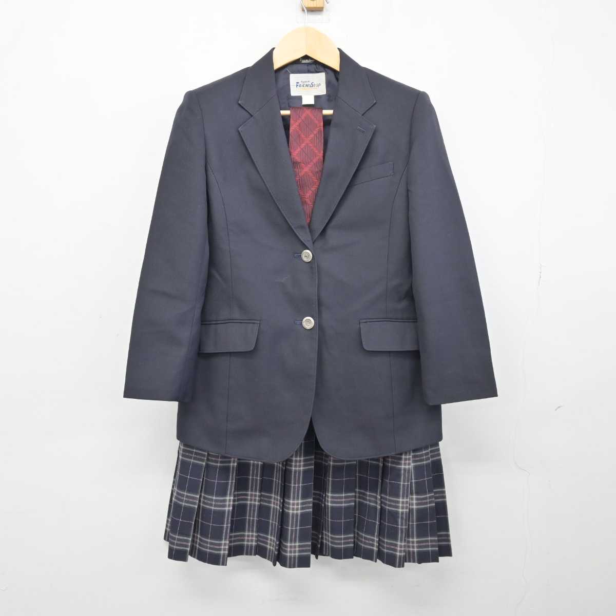 【中古】神奈川県 城山中学校 女子制服 4点 (ブレザー・ニット・スカート) sf046892