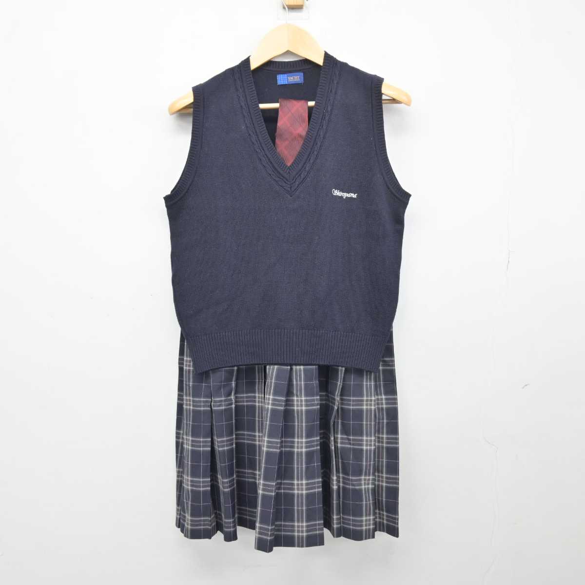 【中古】神奈川県 城山中学校 女子制服 3点 (ニットベスト・スカート) sf046893