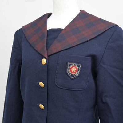 【中古】岡山県 就実中学校 女子制服 3点 (セーラー服・ニット・スカート) sf046917