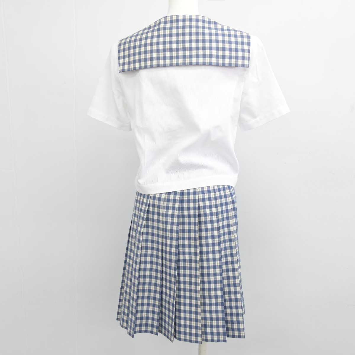 【中古】岡山県 就実中学校 女子制服 3点 (セーラー服・スカート) sf046918