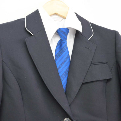 【中古】福岡県 福岡市内中学新標準服 女子制服 4点 (ブレザー・シャツ・スカート) sf046925