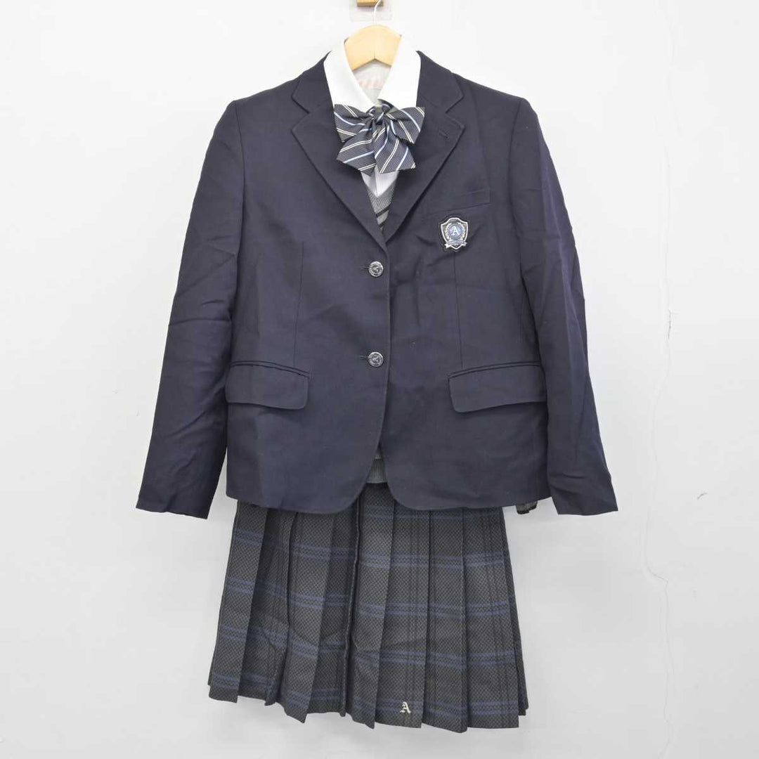 【中古】大阪府 旭高等学校 女子制服 5点 (ブレザー・ニット・シャツ・スカート) sf046934