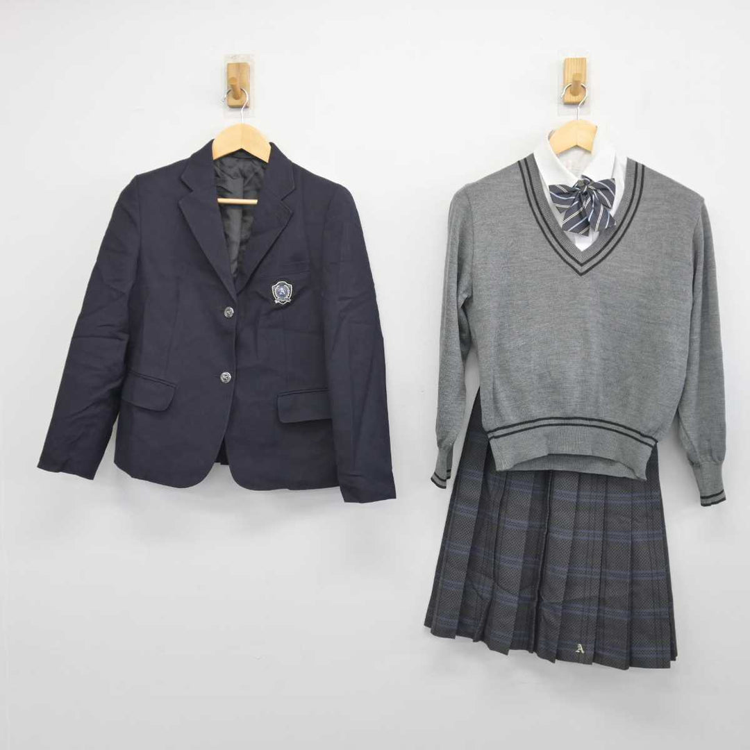 【中古】大阪府 旭高等学校 女子制服 5点 (ブレザー・ニット・シャツ・スカート) sf046934