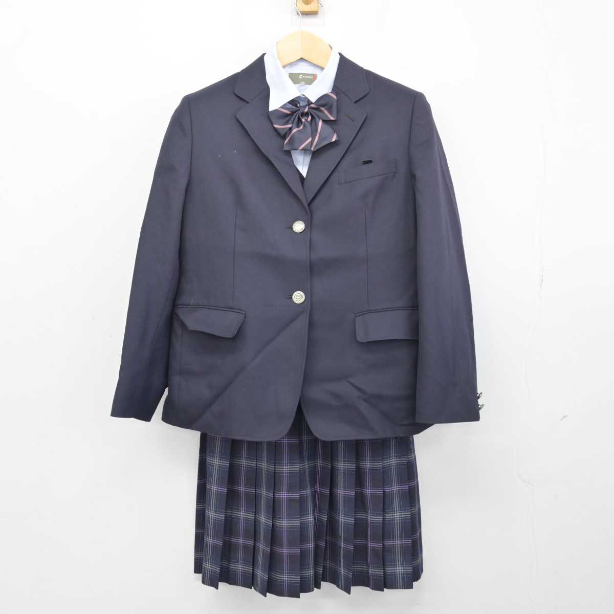 【中古】 飛鳥未来高等学校 女子制服 5点 (ブレザー・ニット・シャツ・スカート) sf046941