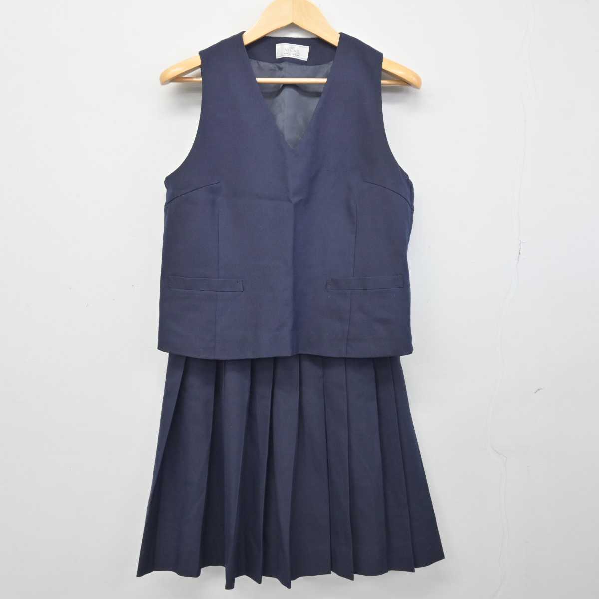 【中古】兵庫県 赤穂高等学校 女子制服 3点 (ブレザー・ベスト・スカート) sf046964