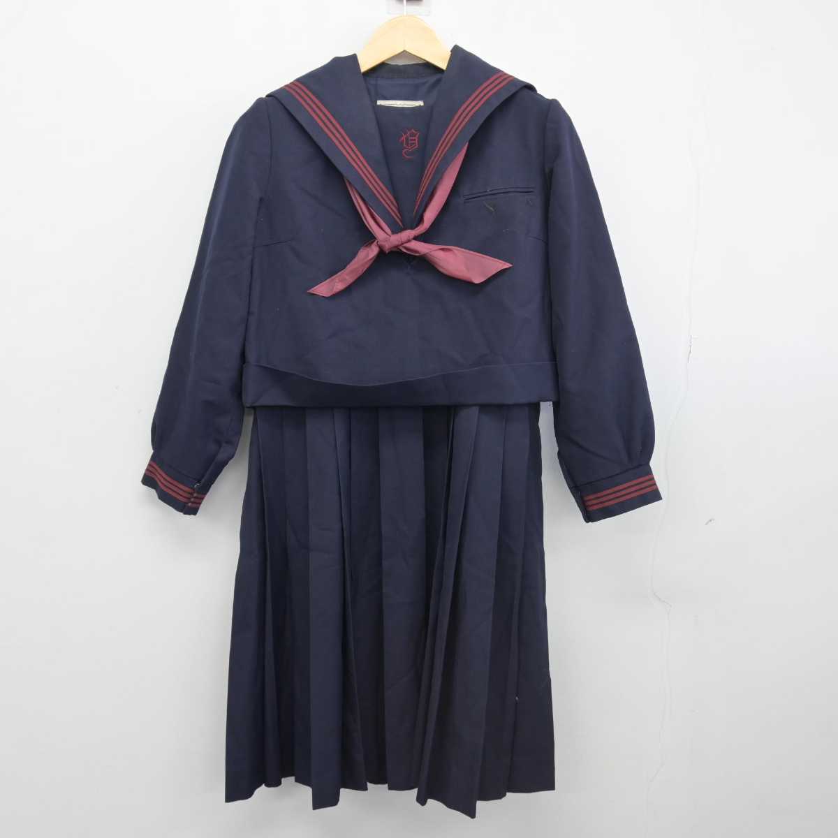 【中古】福岡県 横代中学校/旧制服 女子制服 3点 (セーラー服・ジャンパースカート) sf047007