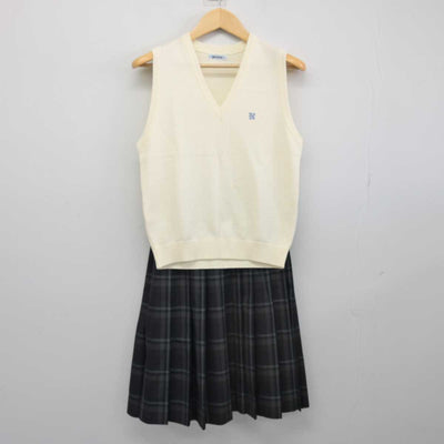 【中古】東京都 中村中学校 女子制服 2点 (ニットベスト・スカート) sf047042