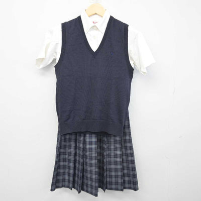 【中古】兵庫県 須磨学園高等学校 女子制服 3点 (シャツ・ニットベスト・スカート) sf047050