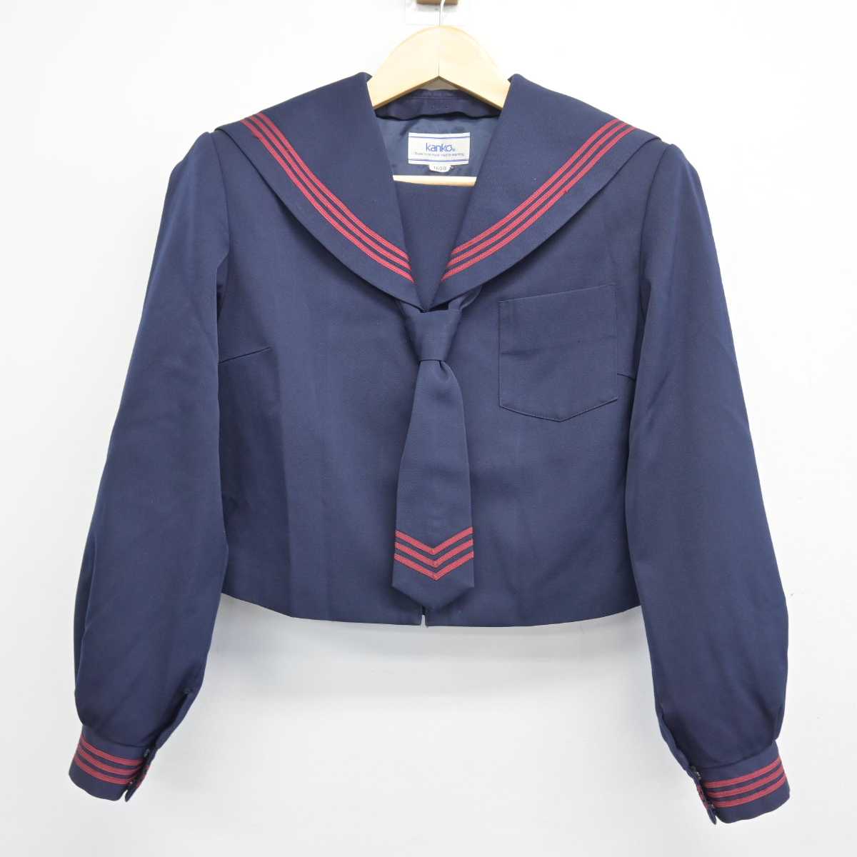 【中古】青森県 沖館中学校  女子制服 3点 (セーラー服・ジャンパースカート) sf047062