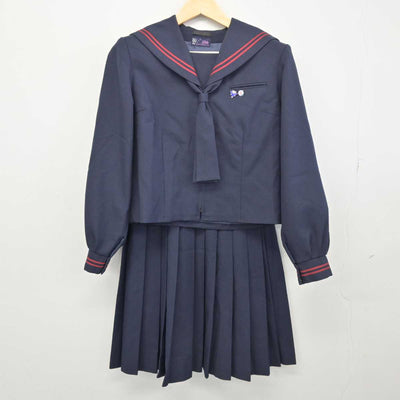 【中古】群馬県 宮郷中学校 女子制服 7点 (セーラー服・セーラー服・スカート) sf047089