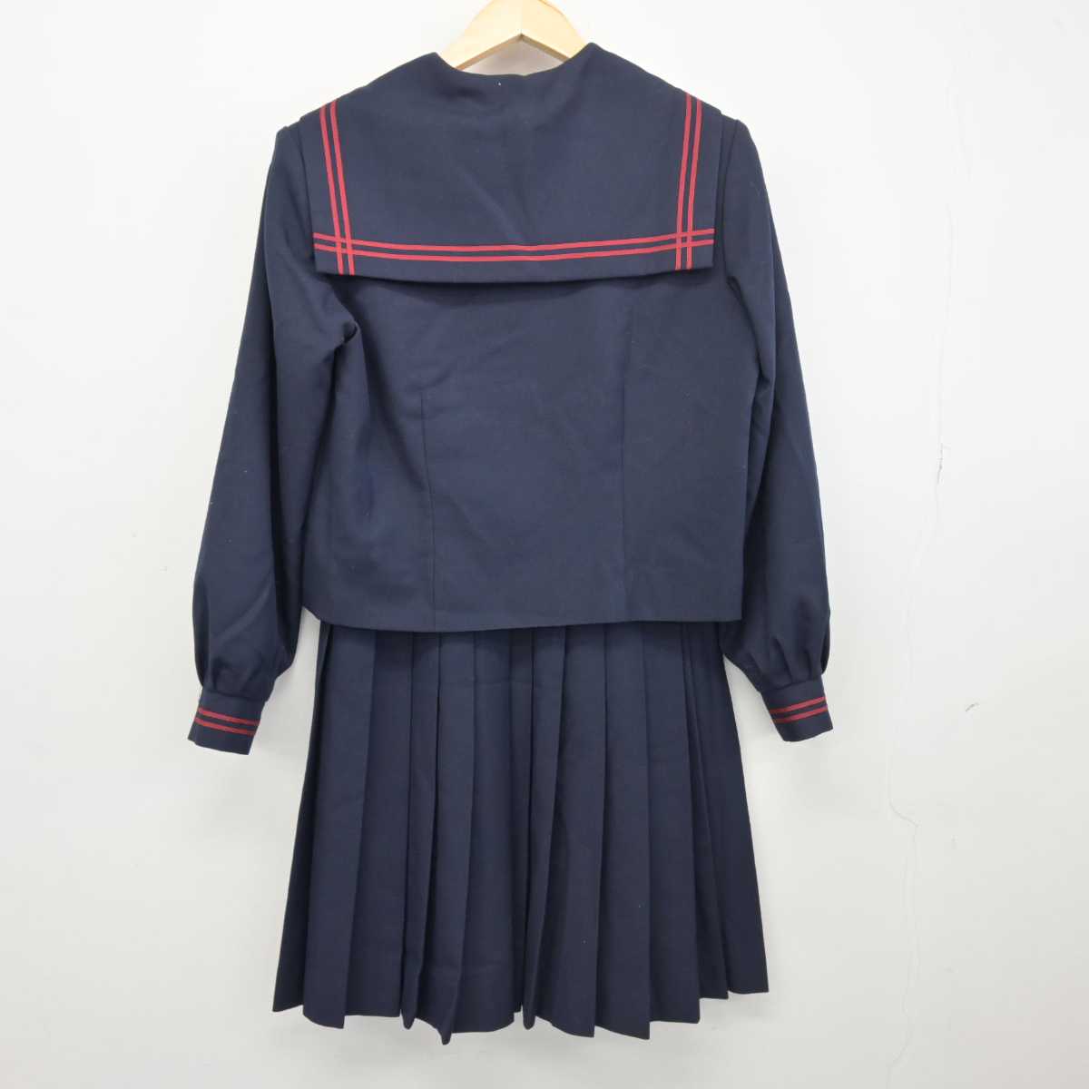 【中古】群馬県 宮郷中学校 女子制服 7点 (セーラー服・セーラー服・スカート) sf047089