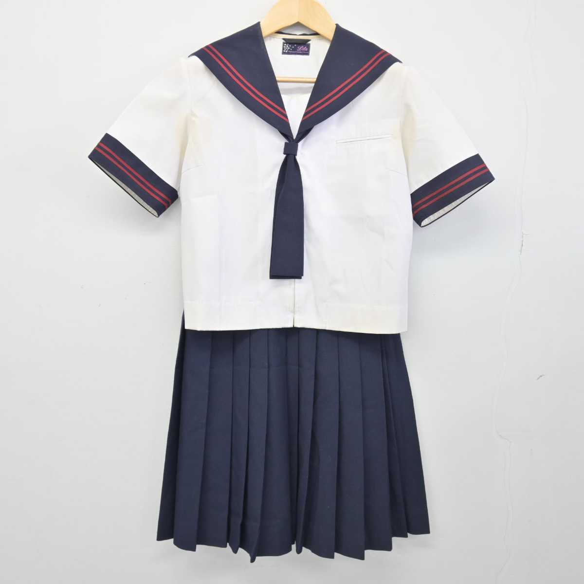 【中古】群馬県 宮郷中学校 女子制服 7点 (セーラー服・セーラー服・スカート) sf047089