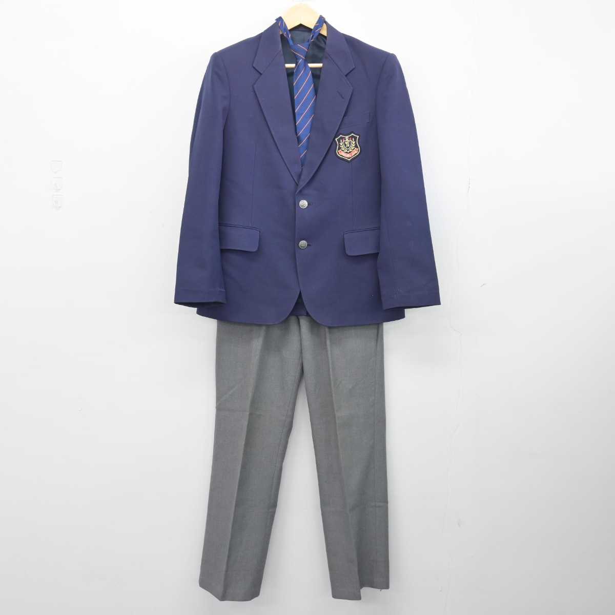 【中古】埼玉県 滑川中学校 男子制服 5点 (ブレザー・ズボン) sf047114