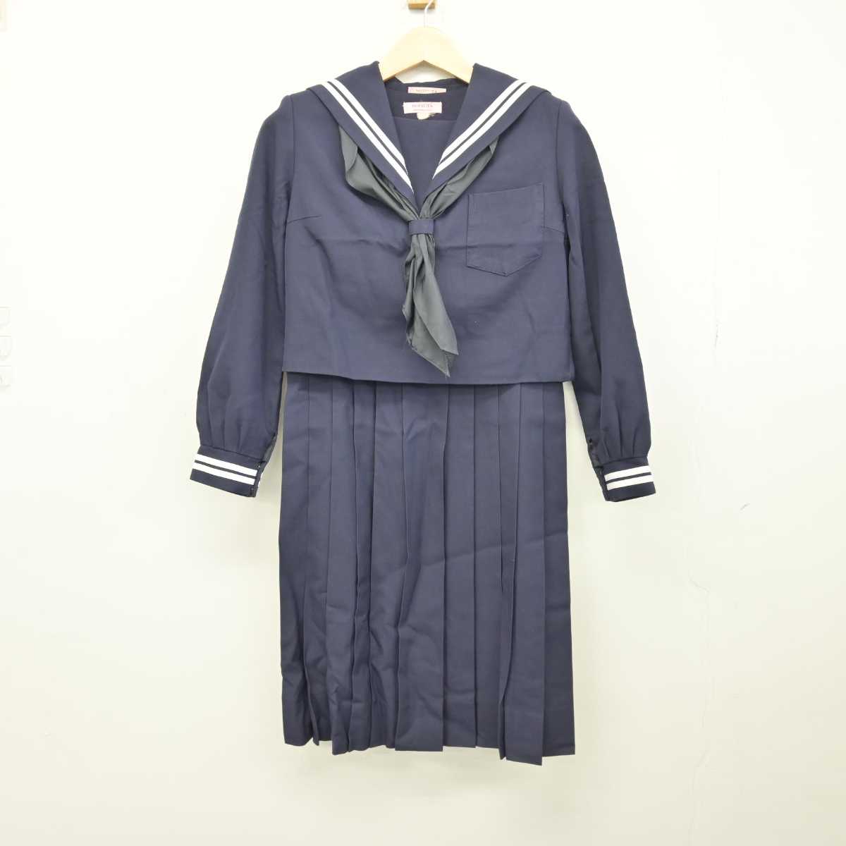 【中古】熊本県 菊池南中学校 女子制服 3点 (セーラー服・ジャンパースカート) sf047180