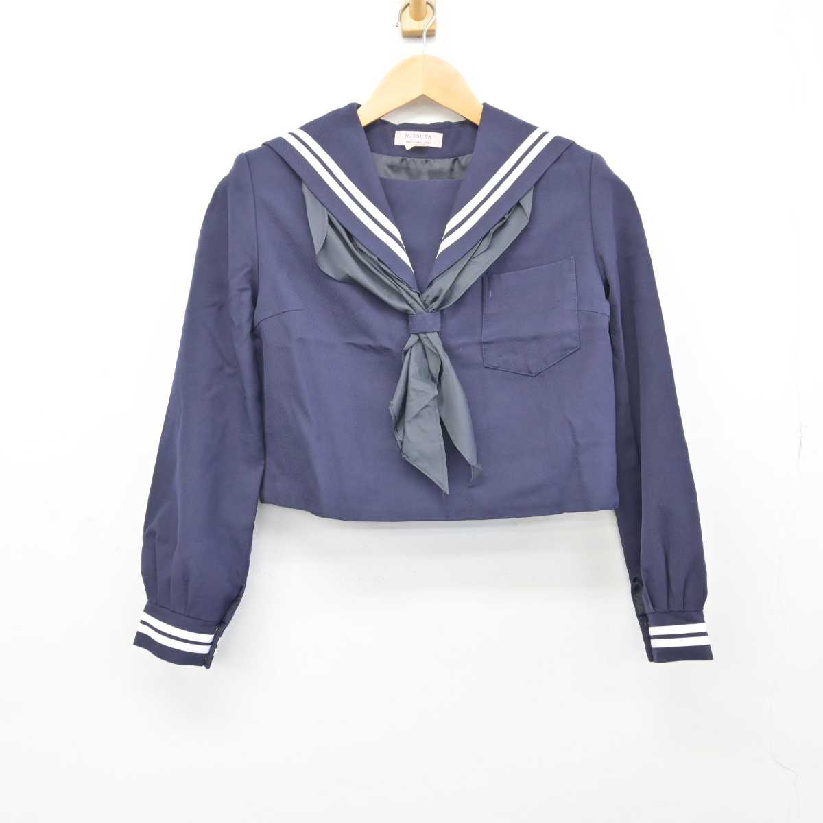 【中古】熊本県 菊池南中学校 女子制服 3点 (セーラー服・ジャンパースカート) sf047180