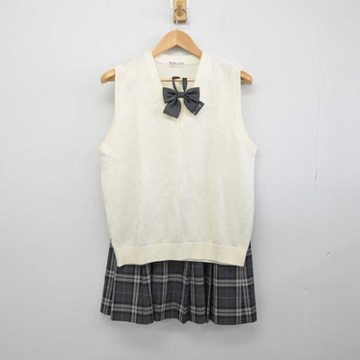 【中古】東京都 淑徳SC高等学校 女子制服 4点 (ニットベスト・スカート) sf047202