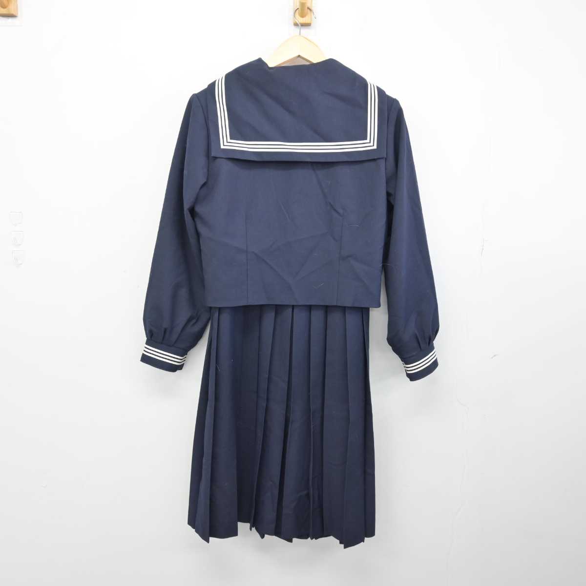 【中古】埼玉県 三郷南中学校 女子制服 3点 (セーラー服・ジャンパースカート) sf047212