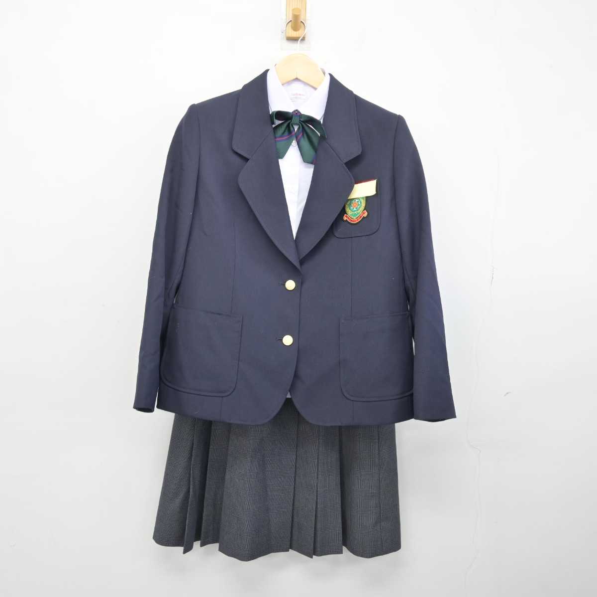 【中古】熊本県 日吉中学校 女子制服 4点 (ブレザー・シャツ・スカート) sf047218