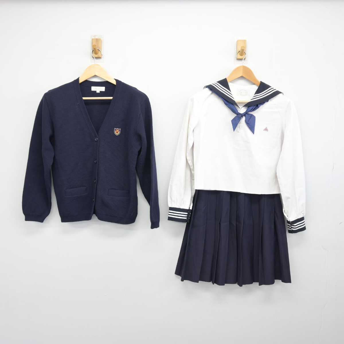 【中古】広島県 海田高等学校 女子制服 4点 (ニット・セーラー服・スカート) sf047234