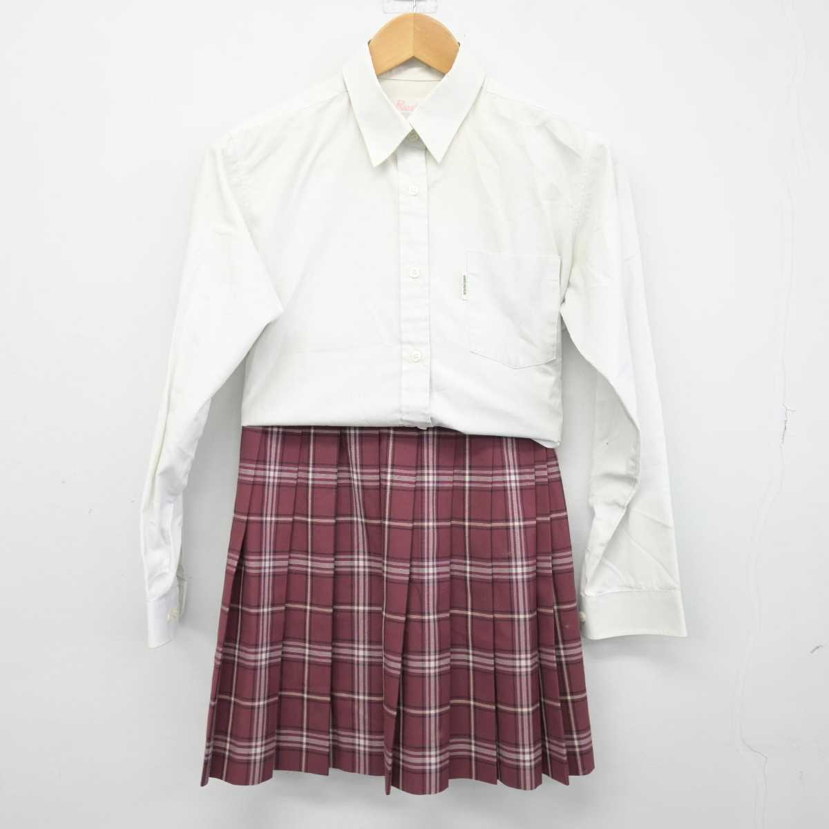 【中古】大阪府 箕面東高等学校 女子制服 2点 (シャツ・スカート) sf047242