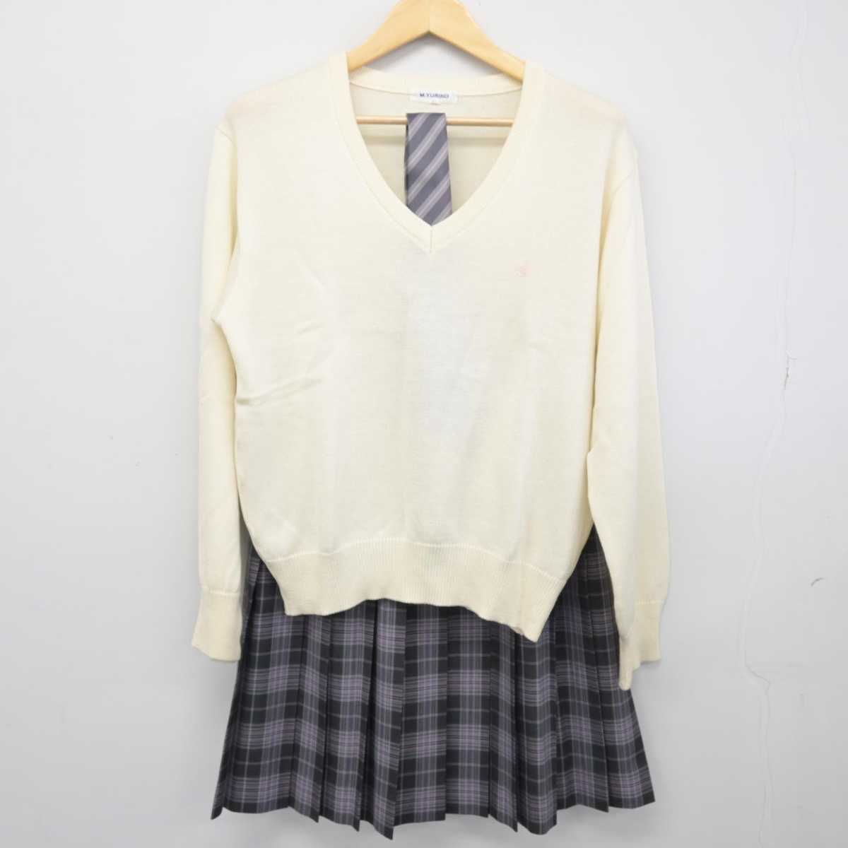 【中古】東京都 淑徳高等学校 女子制服 3点 (ニット・スカート) sf047246