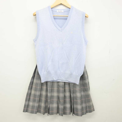 【中古】東京都 淑徳高等学校 女子制服 2点 (ニットベスト・スカート) sf047247